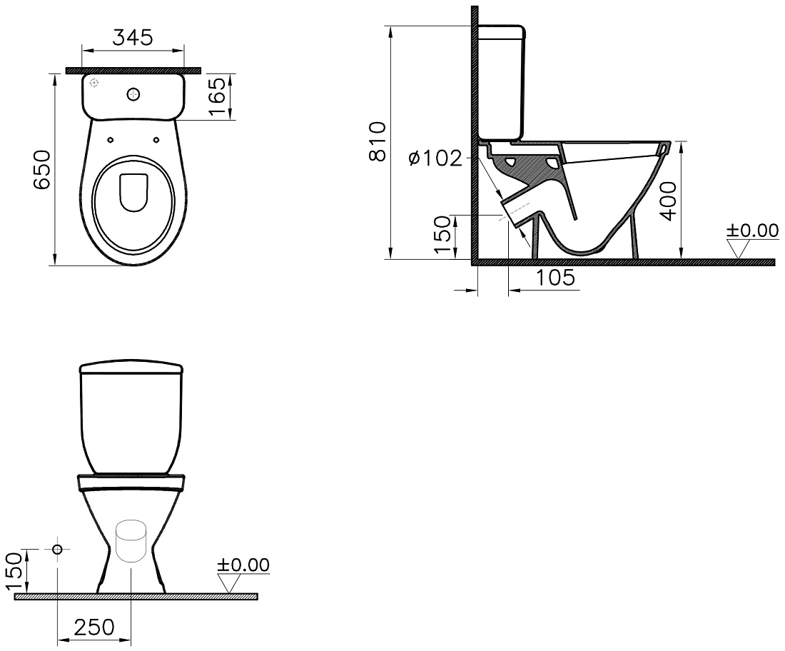 Напольный унитаз Norm Blanc Duroplast, крышка дюропласт с микролифтом