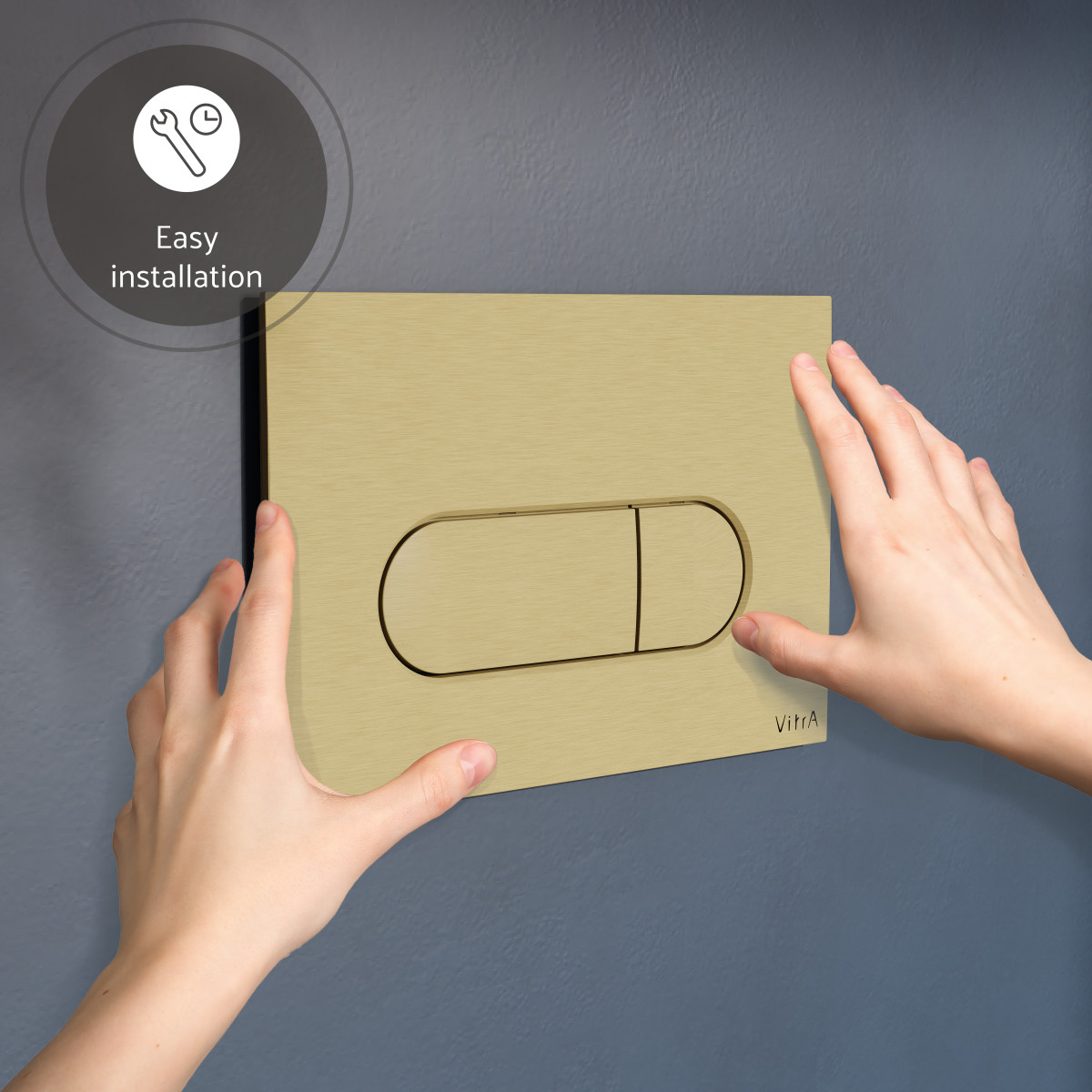 Кнопка смыва для инсталляции VitrA Root (Рут) Round (Раунд) (Рут Раунд) 740-2225 брашированное золото двойный смыв