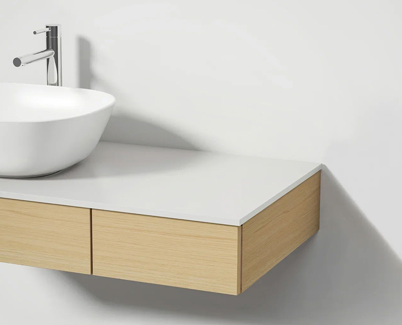 Столешница стеклянная Origin 90 см, левосторонняя, белая