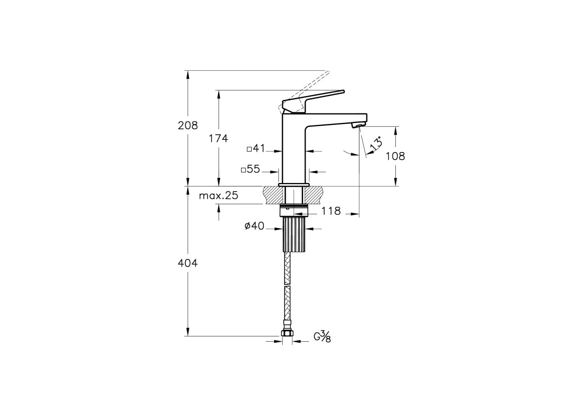 Смеситель для раковины VitrA Minimax Square A43720EXP однорычажный хром латунь