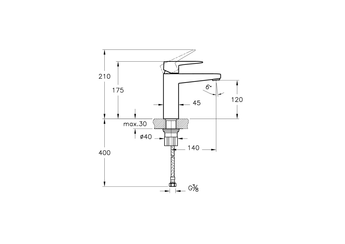 Смеситель для раковины VitrA Root Square A42731EXP однорычажный хром латунь