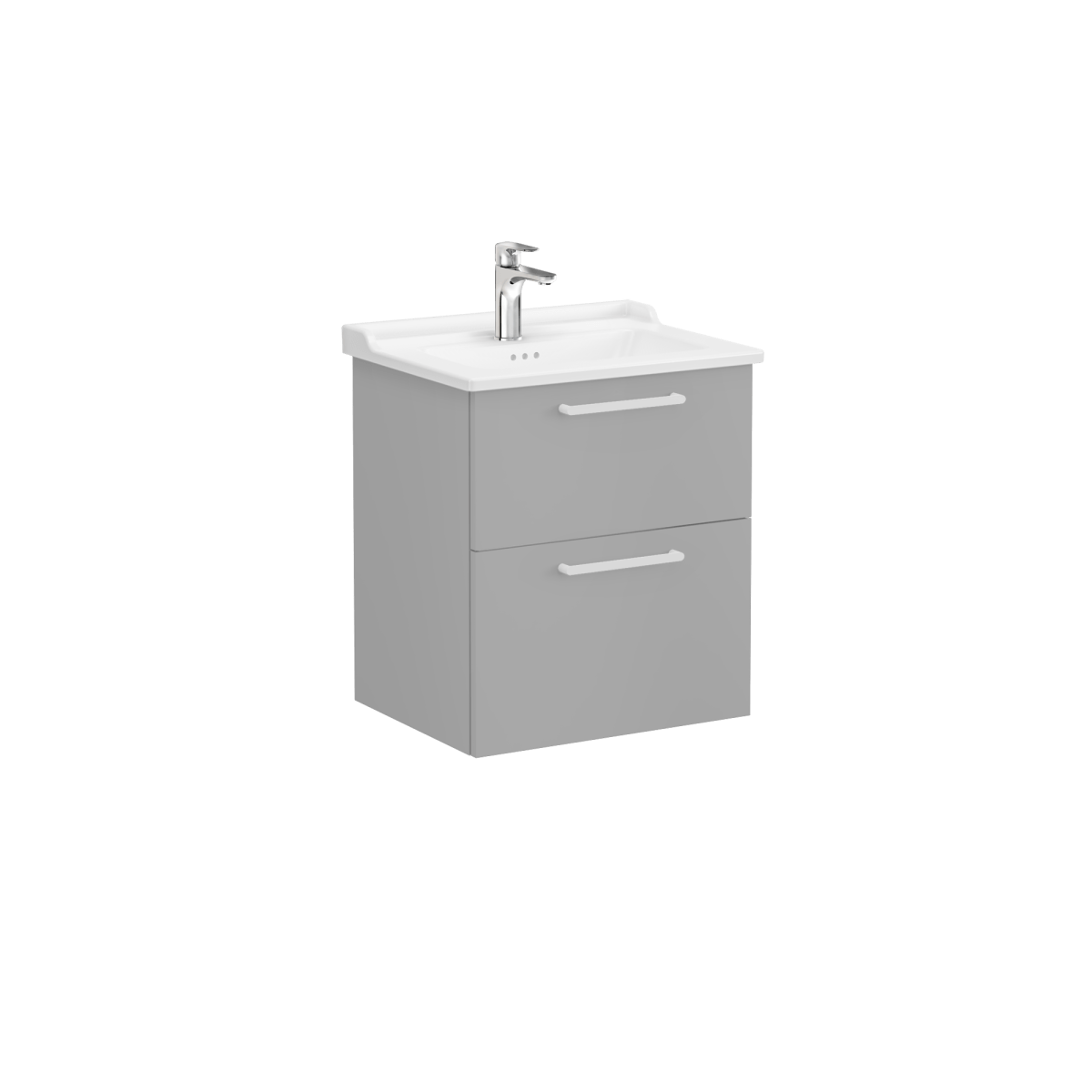 Тумба с раковиной для ванной VitrA Root Flat 68279 60 см матовая серый камень МДФ