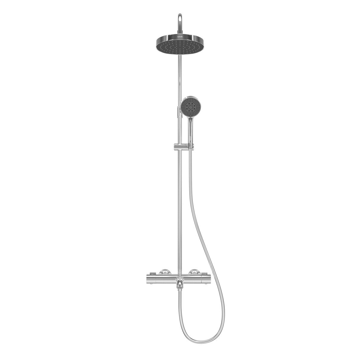 Душевая система VitrA Base Round A47303EXP с термостатическим смесителем и ручным душем хром латунь