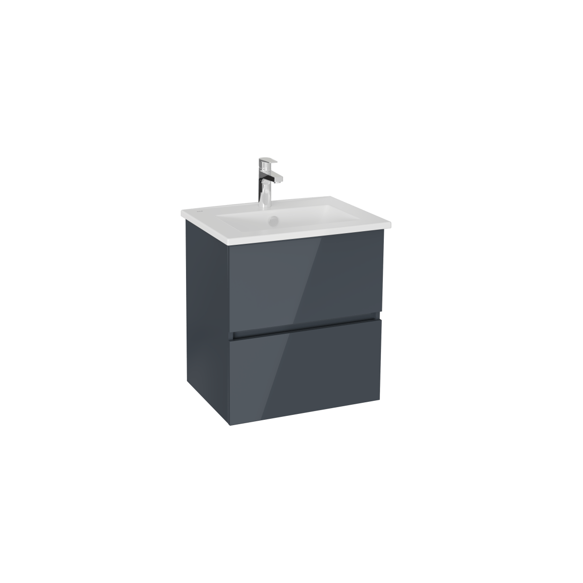 Тумба с раковиной для ванной VitrA Mia Plus Square (Скуэр) (Мия Плюс Скуэр) 69729 60 см антрацит глянец МДФ