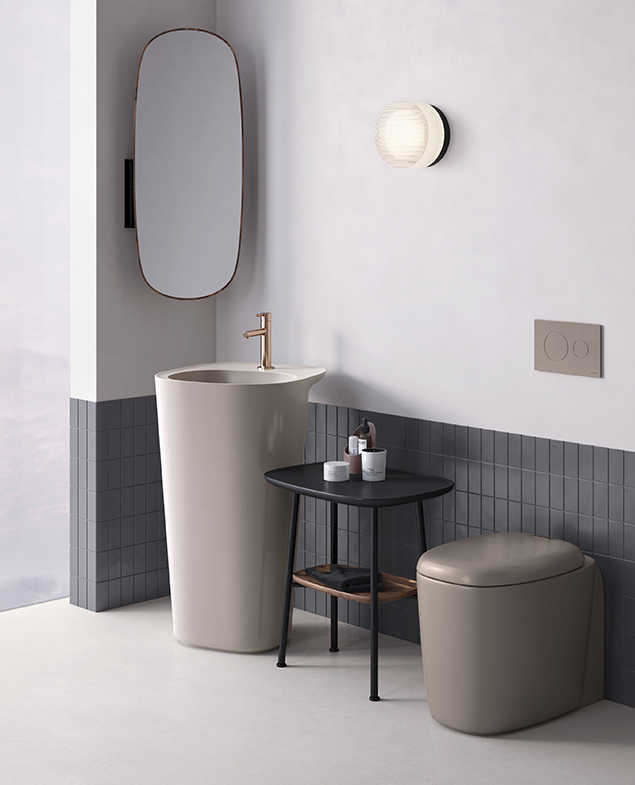 Раковина-моноблок Plural с переливным отверстием, 50 см, цвет тауп матовый