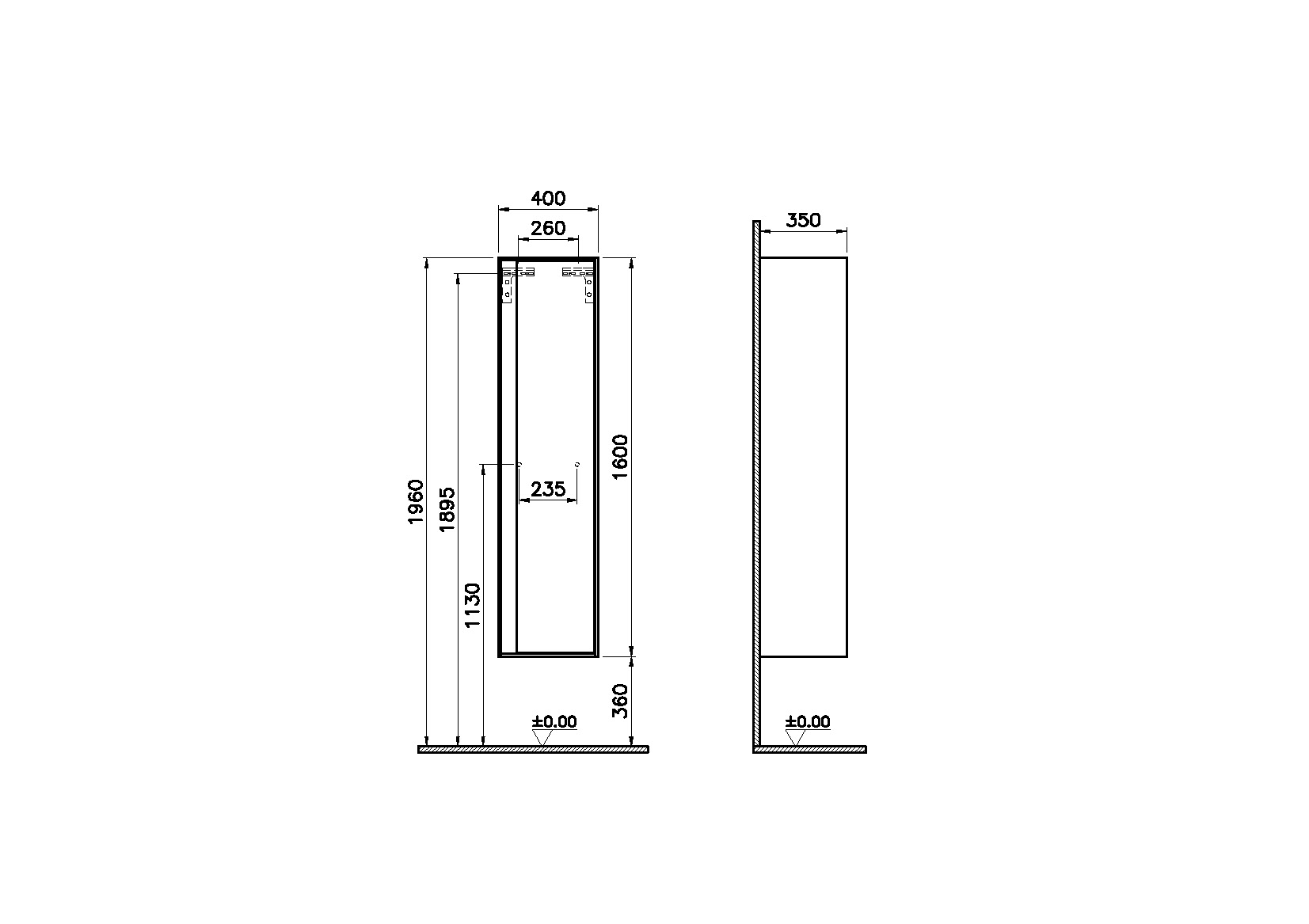 Пенал Metropole левосторонний, сливовое дерево