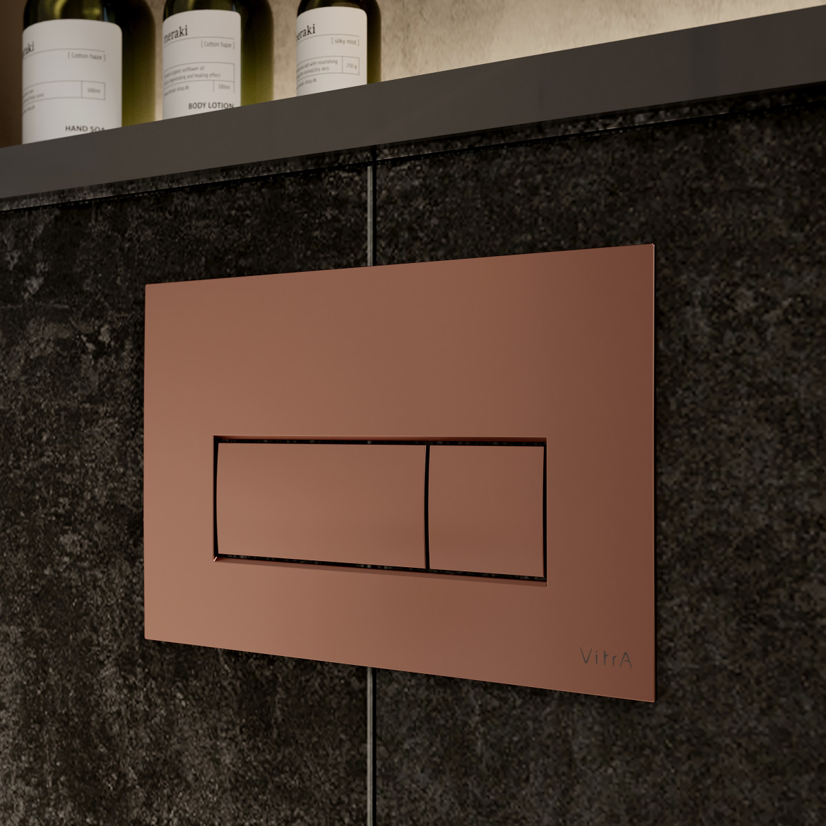 Кнопка смыва для инсталляции VitrA Root Square 740-2340 мягкая медь глянец двойный смыв