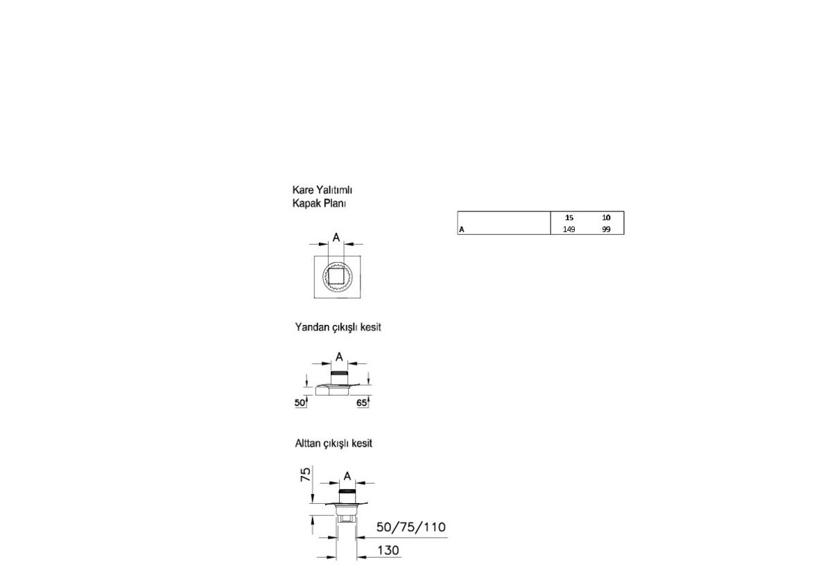 Душевой трап VitrA Style 59980106000 15 x 15 см горизонтальный с мокрым затвором матовый хром
