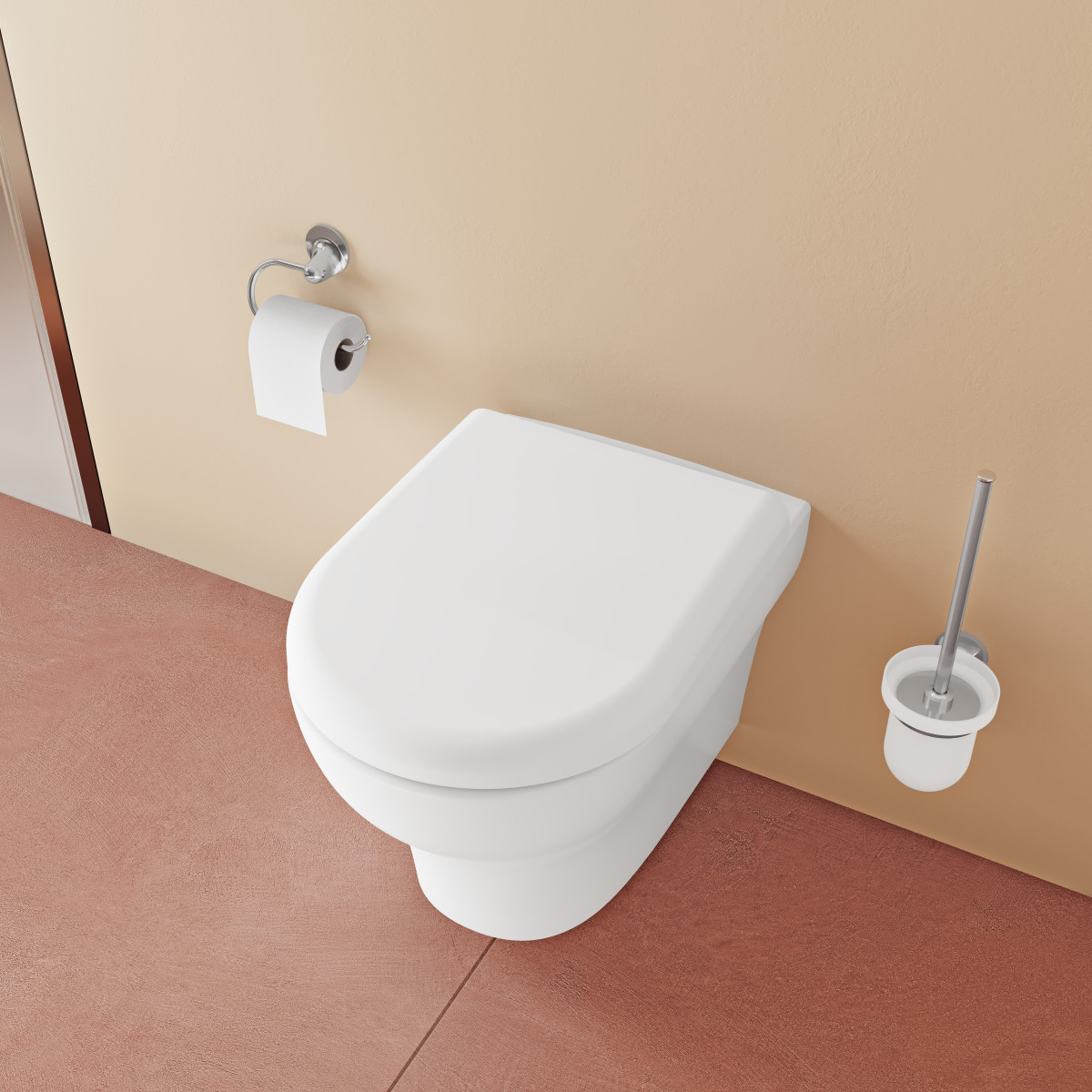 Подвесной унитаз VitrA Zentrum Round 7786B003-0075 безободковый SmoothFlush белый санитарный фарфор антибактериальное покрытие Hygiene