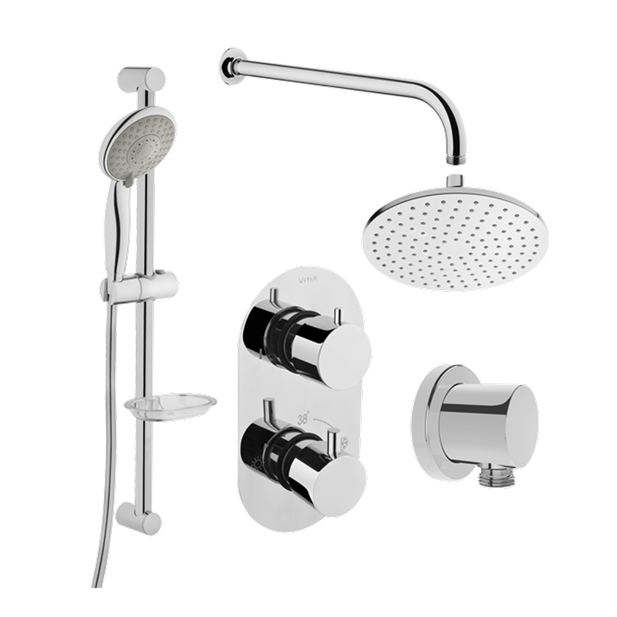 Встраиваемый душевой комплект VitrA AquaHeat 458657 хром латунь