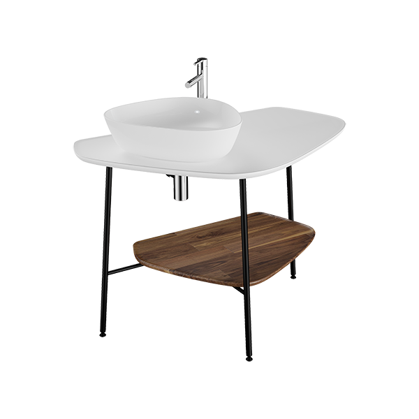 Столешница с раковиной VitrA Plural 62571 100 см отдельностоящая матовая белая керамика