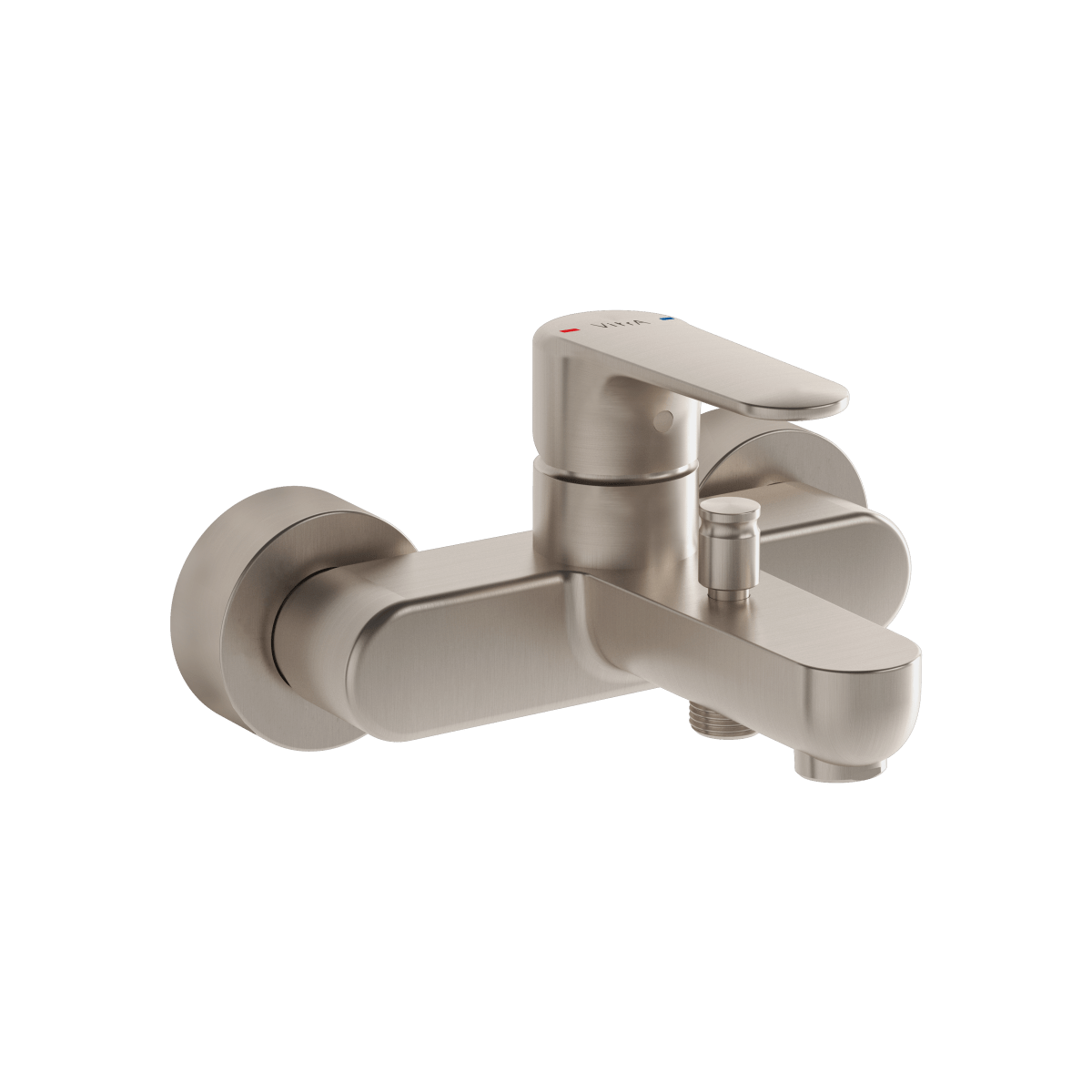 Смеситель настенный VitrA Root Round A4272534EXP для ванны однорычажный брашированный никель латунь