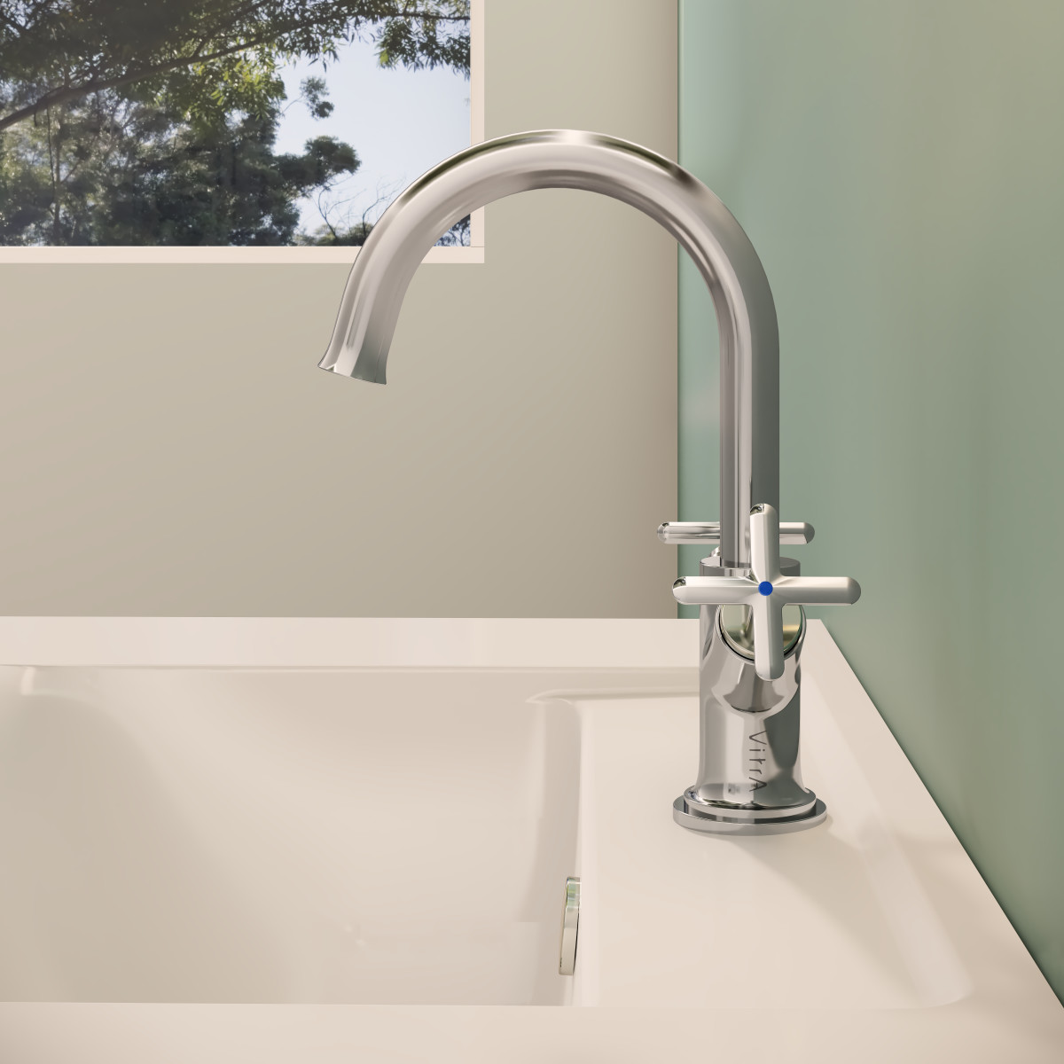 Смеситель для раковины VitrA Origin Classic A42884 двухрычажный хром латунь