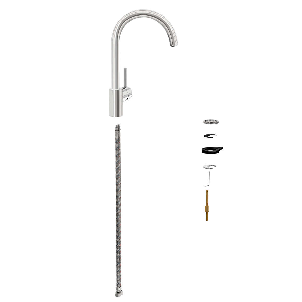 Смеситель для кухни VitrA Minimax S (Минимакс С) A42091EXP с поворотным изливом однорычажный хром латунь