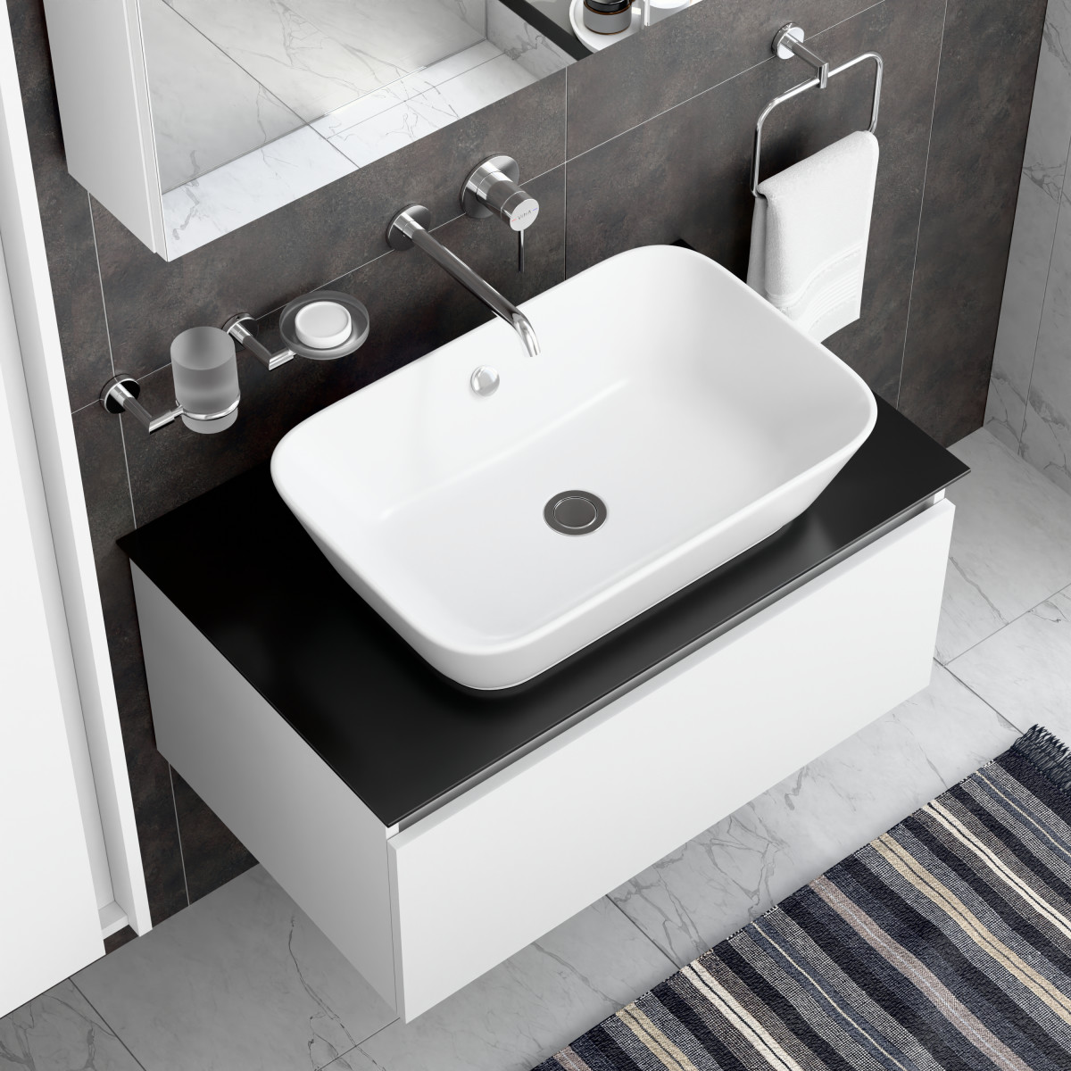 Встраиваемый смеситель для раковины VitrA Minimax Round A43549EXP однорычажный хром латунь