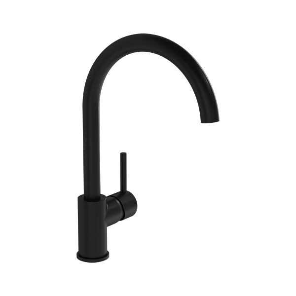 Смеситель для кухни VitrA Minimax S A4209136EXP с поворотным изливом однорычажный матовый черный латунь