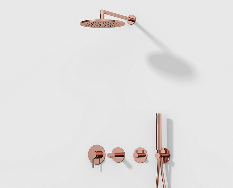Набор встроенной душевой системы Origin на 3 направления, медь