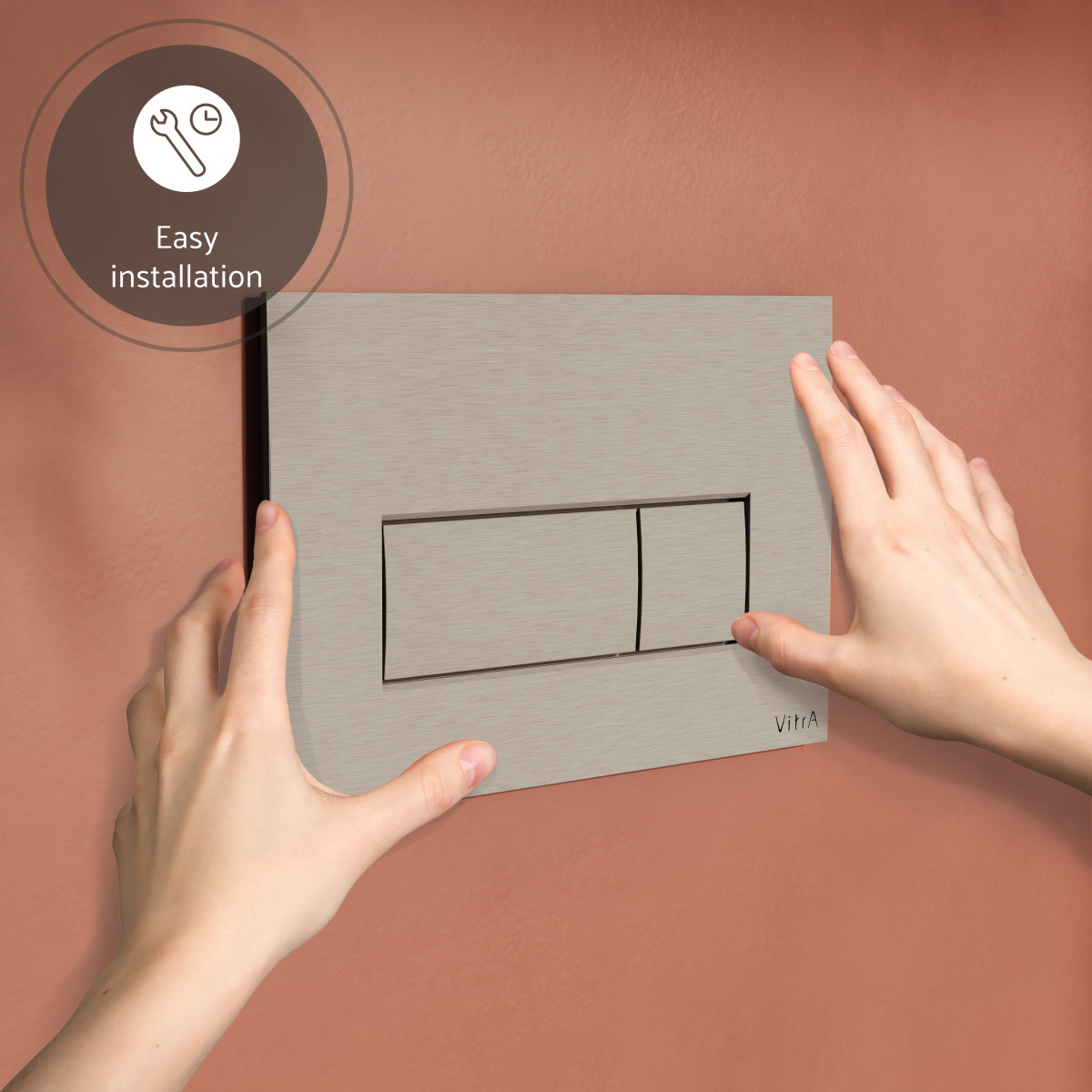 Кнопка смыва для инсталляции VitrA Root (Рут) Square (Скуэр) (Рут Скуэр) 740-2395 брашированный никель двойный смыв