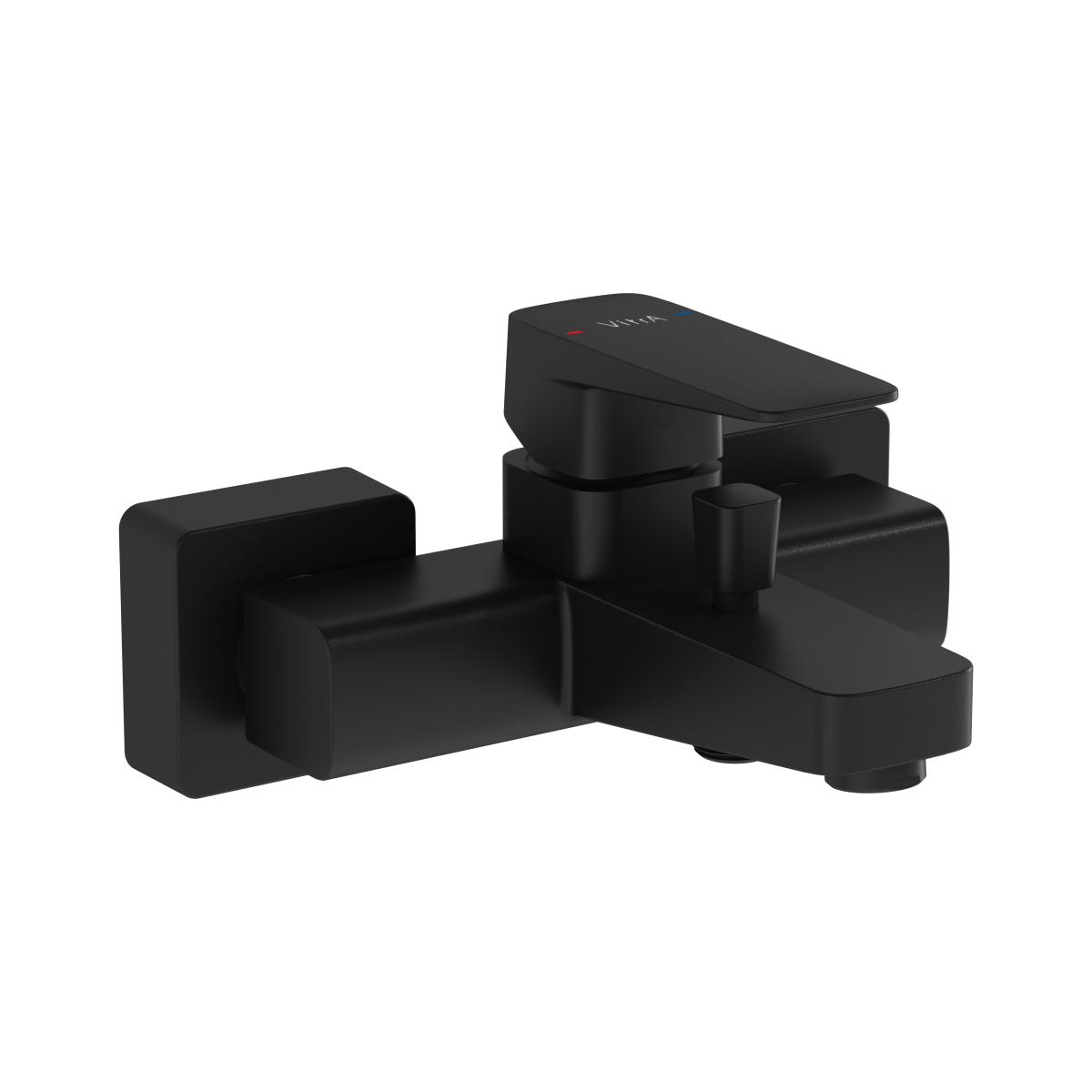 Смеситель настенный VitrA Root Square A4273736EXP для ванны однорычажный матовый черный латунь