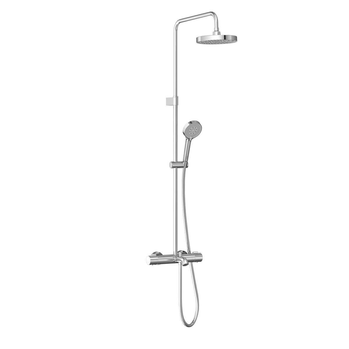 Душевая система VitrA Base Round (Раунд) (Бейс Раунд) A47303EXP с термостатическим смесителем и ручным душем хром латунь