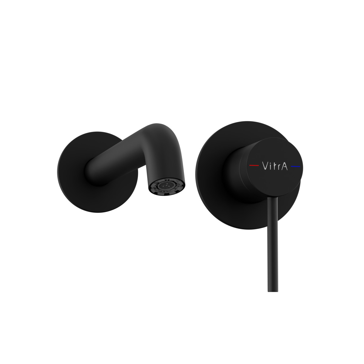 Встраиваемый смеситель для раковины VitrA Minimax Round A4354936EXP однорычажный матовый черный латунь