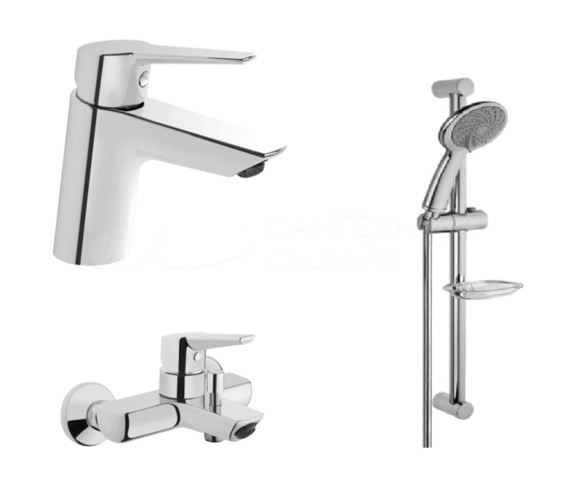 Смеситель настенный VitrA Solid S A42242EXP для ванны однорычажный хром латунь