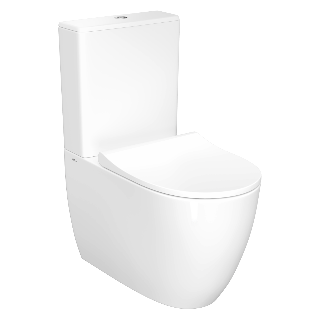 Унитаз-компакт напольный VitrA Sento 9830B003-7203 с сиденьем микролифт белый санитарный фарфор антибактериальное покрытие Hygiene