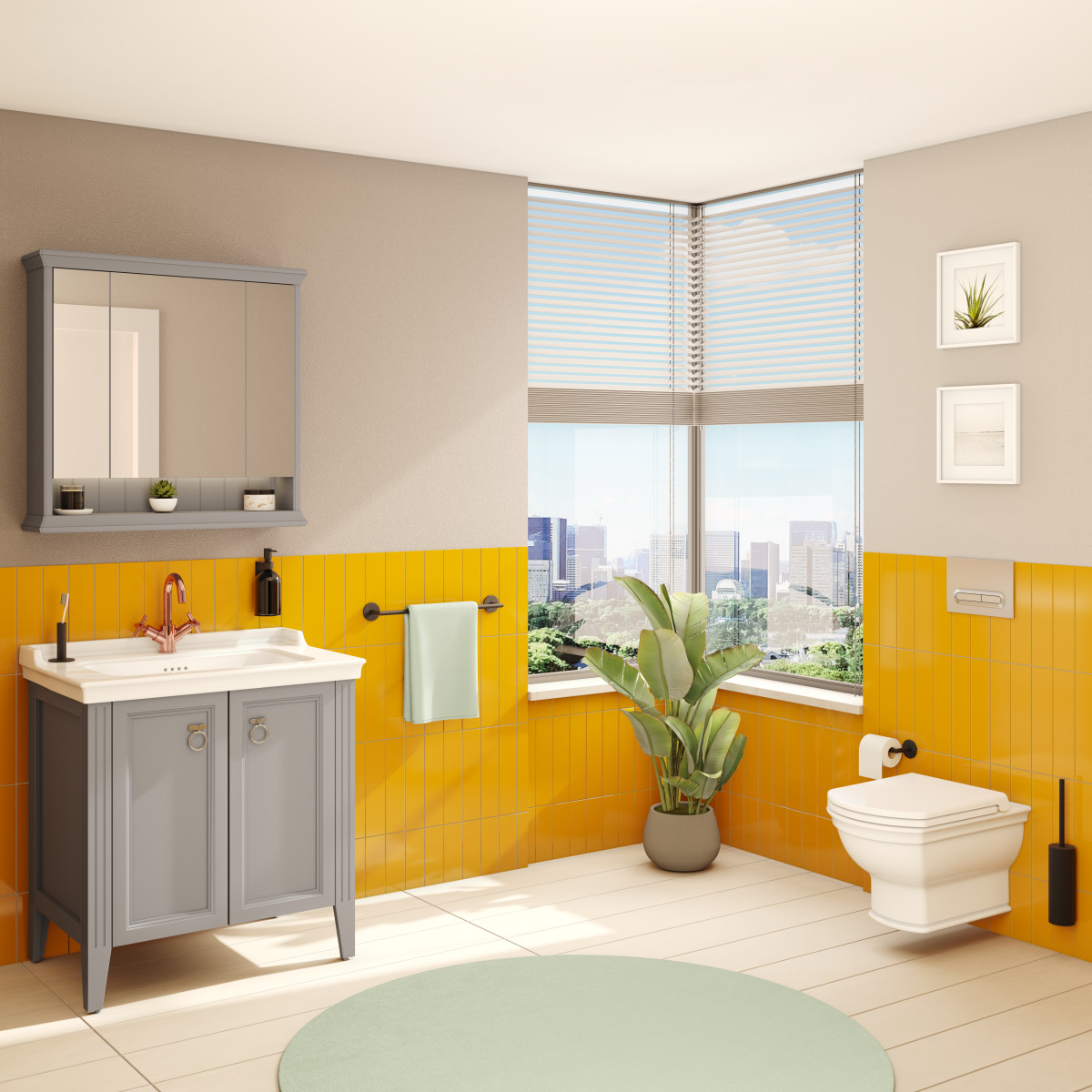 Зеркальный шкаф VitrA Valarte 62232 80 см матовый серый с подвесткой