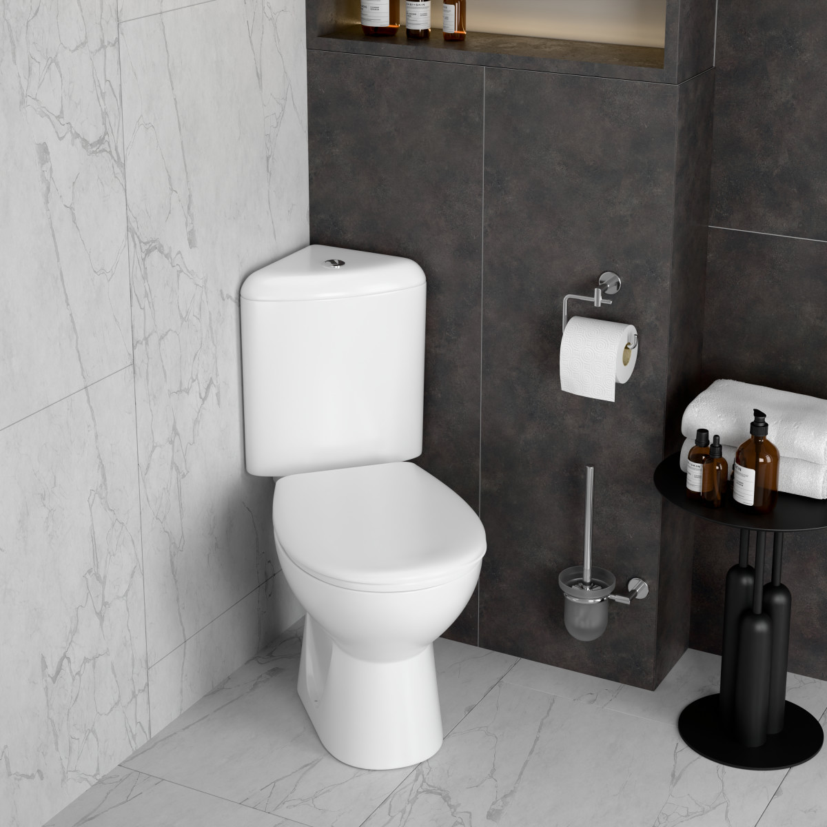 Унитаз-компакт напольный VitrA Arkitekt (Аркитект) 9754B003-7200 угловой с сиденьем без микролифта белый санитарный фарфор