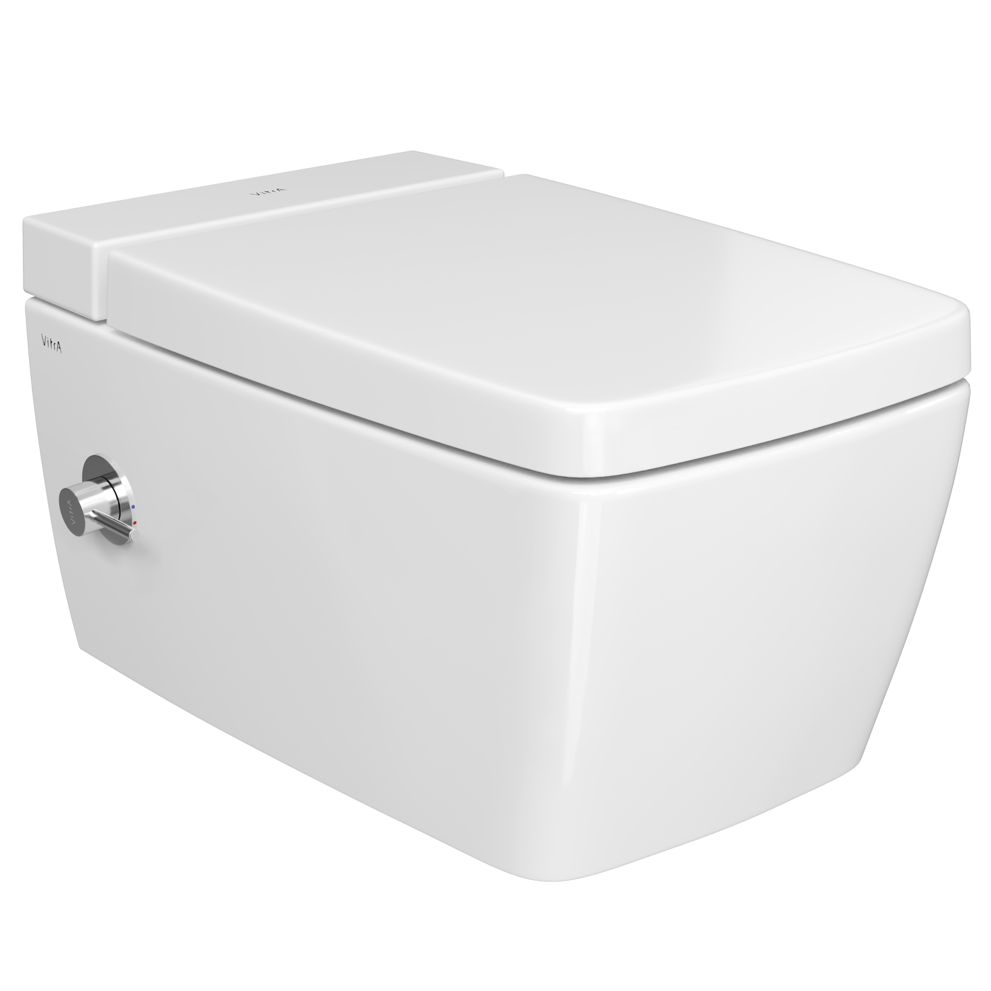 Подвесной унитаз VitrA Metropole 7672B003-1687 с функцией биде и встроенным смесителем безободковый Rim-ex белый санитарный фарфор антибактериальное покрытие Hygiene