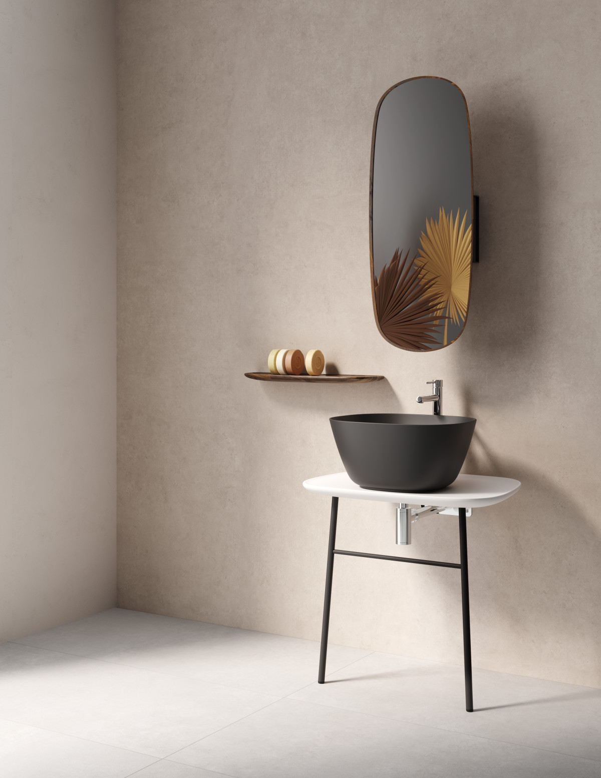 Столешница с раковиной VitrA Plural 62561 70 см отдельностоящая матовая белая керамика