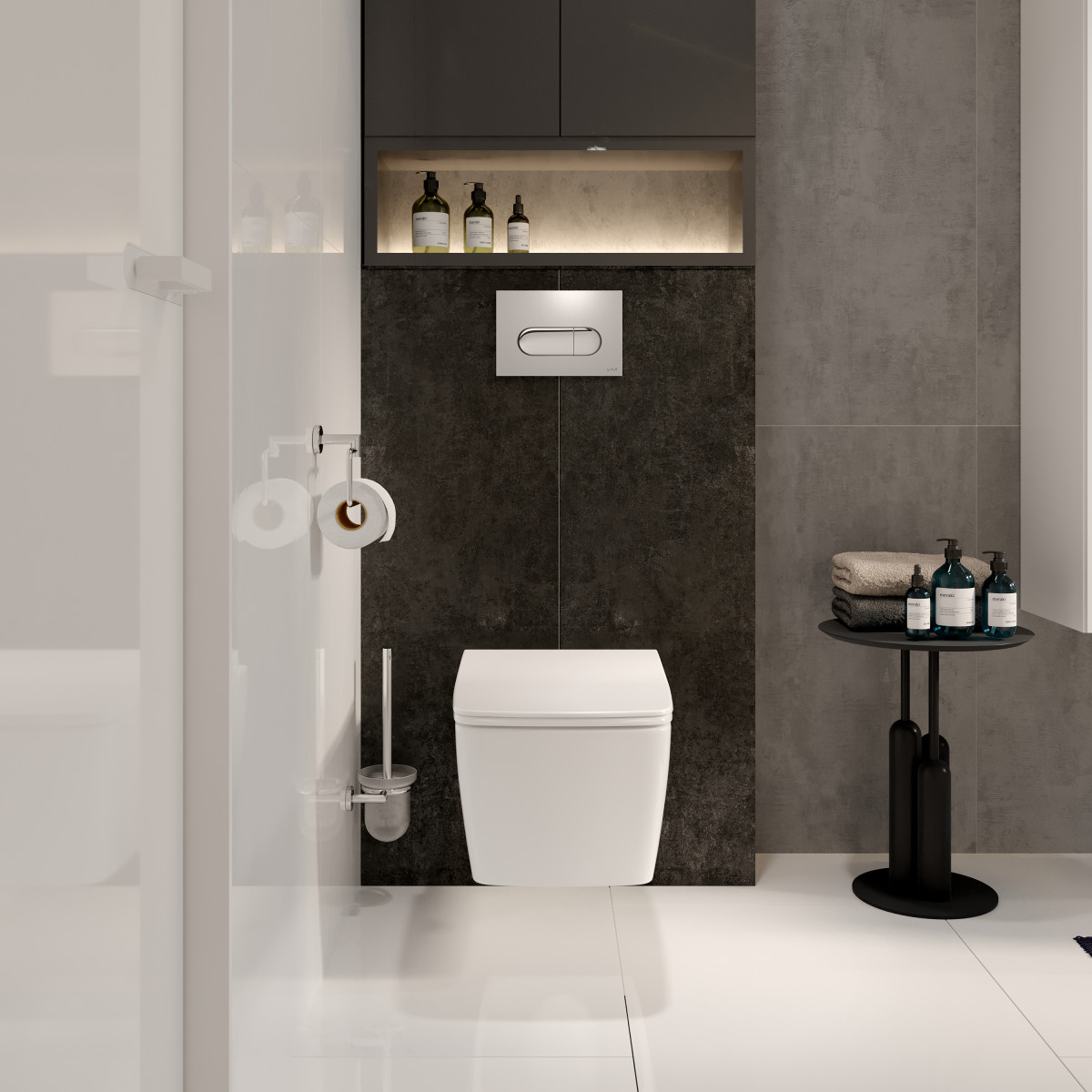 Инсталляция с унитазом VitrA Metropole (Метрополь) 9820B003-7201 комплект 4 в 1 с сиденьем микролифт безободковый цвет клавиши матовый хром