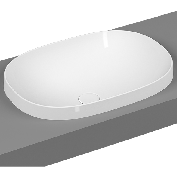 Встраиваемая сверху раковина VitrA Frame 5652B403-0016 56 x 39 см овал белая антибактериальное покрытие Hygiene + Clean