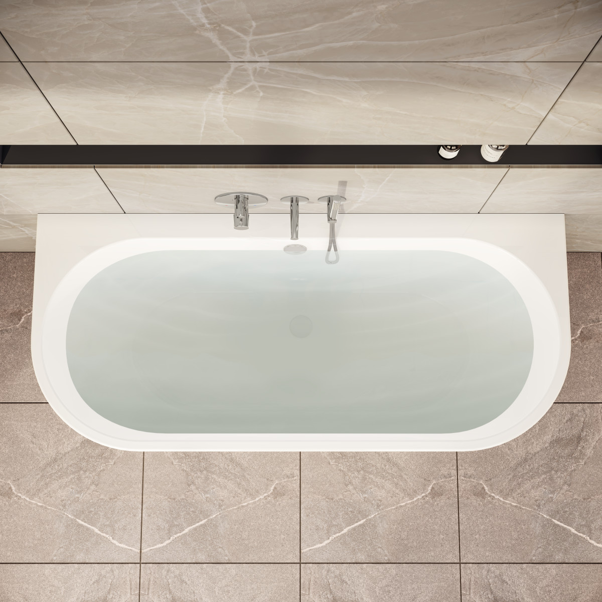 Ванна VitrA Geo (Гео) 65420006000 180 x 80,5 см отдельностоящая акриловая прямоугольная белая