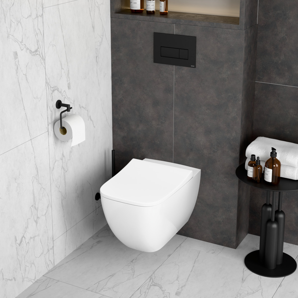 Кнопка смыва для инсталляции VitrA Root (Рут) Square (Скуэр) (Рут Скуэр) 740-2311 матовая черная двойный смыв