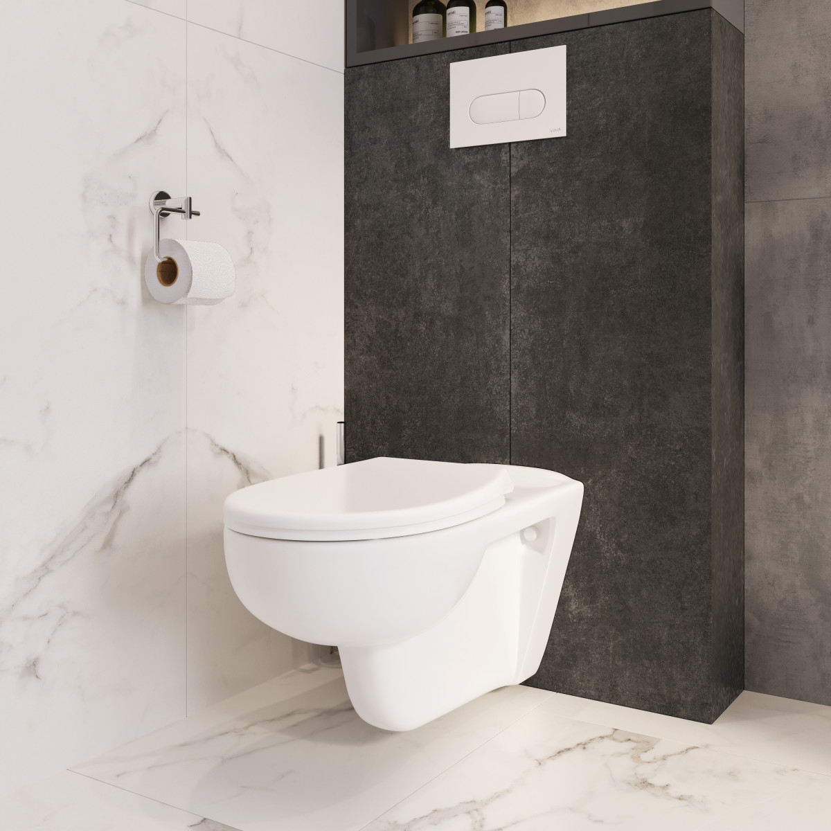 Подвесной унитаз VitrA Conforma 5810B003-6234 безободковый с сиденьем микролифт дюропласт белый глянец санитарный фарфор антибактериальное покрытие Hygiene