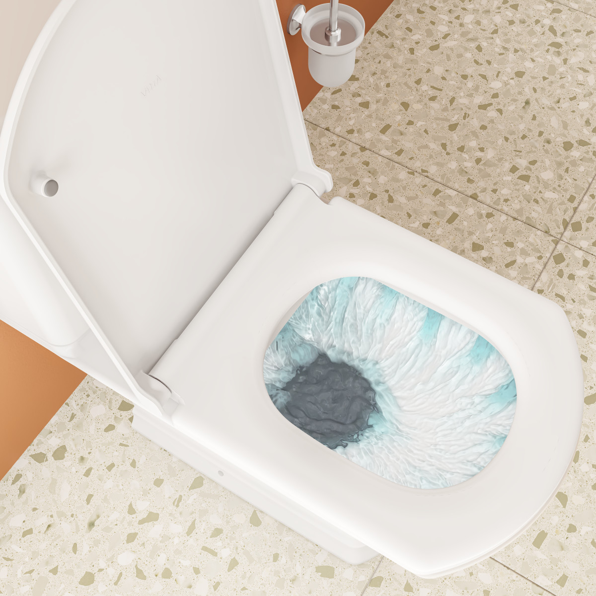 Унитаз-компакт напольный VitrA Serenada 9722B003-7203 с сиденьем микролифт белый санитарный фарфор антибактериальное покрытие Hygiene