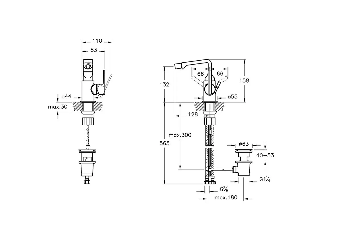 Смеситель Suit для биде, хром A42770