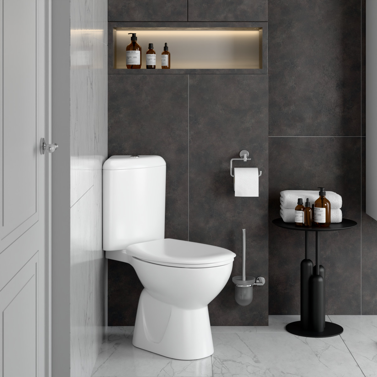 Унитаз-компакт напольный VitrA Arkitekt 9754B003-7200 угловой с сиденьем без микролифта белый санитарный фарфор