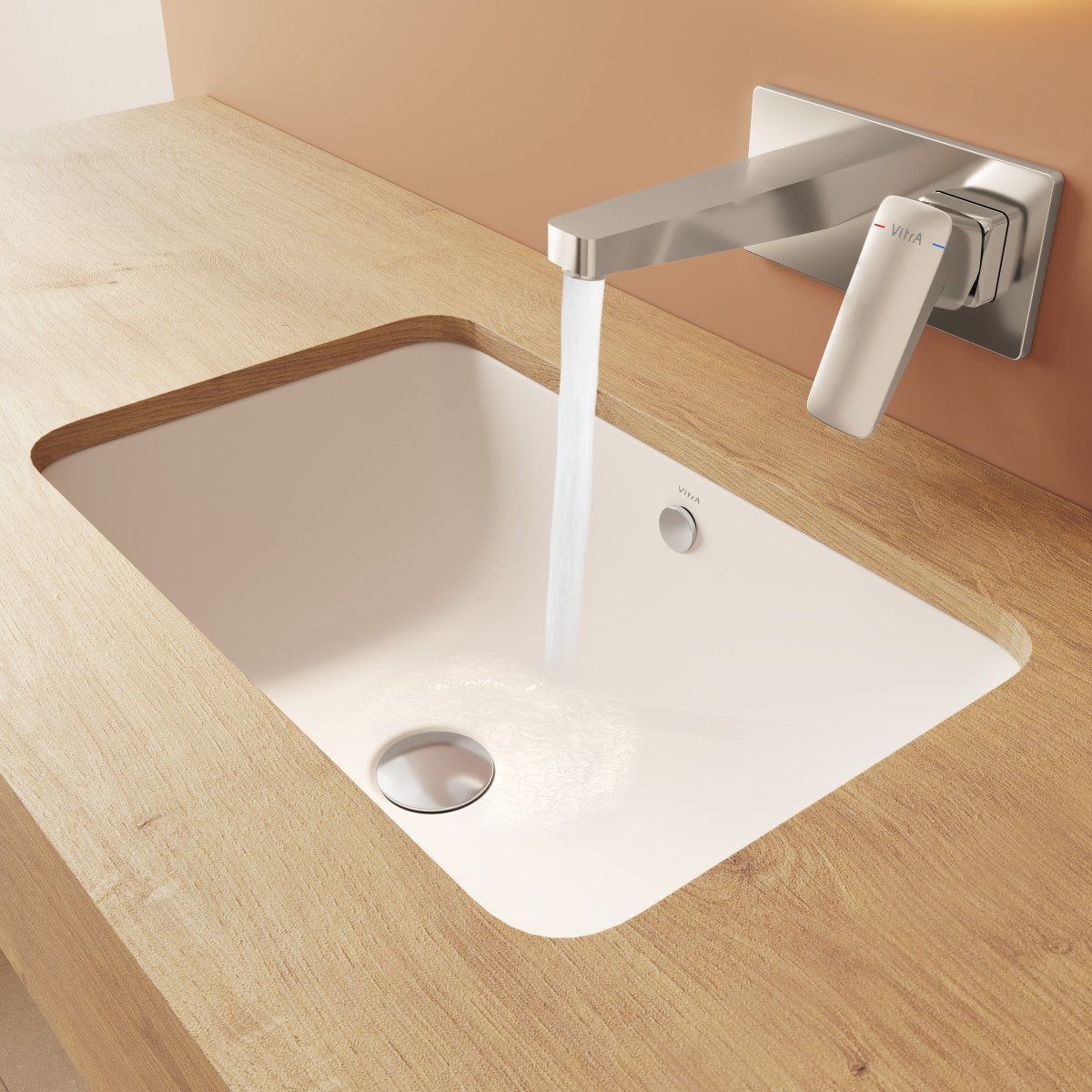 Встраиваемая снизу раковина VitrA S20 7475B003-0618 55 x 37 см прямоугольная белая антибактериальное покрытие Hygiene