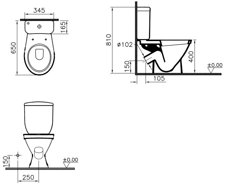 Напольный унитаз Norm Blanc 9837B099-7201 с микролифтом