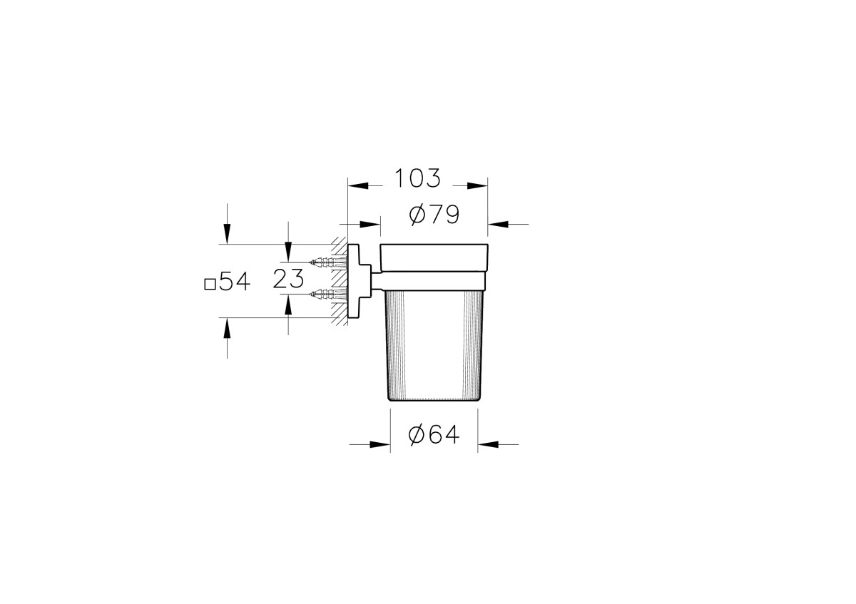 Стакан для зубных щеток VitrA Root A4480636 подвесной матовый черный пластик