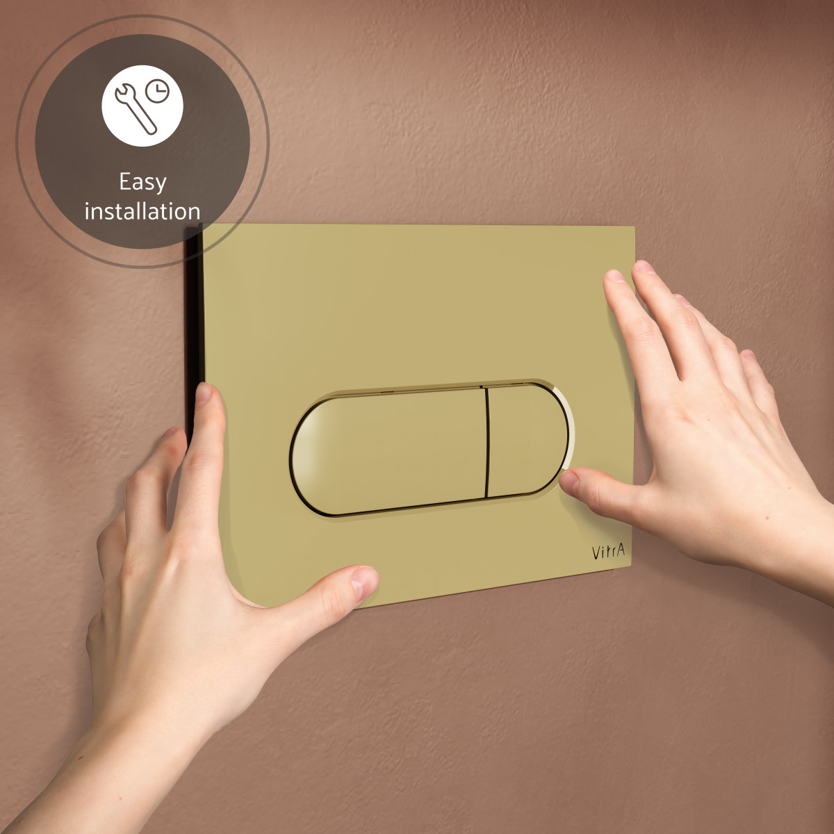 Кнопка смыва для инсталляции VitrA Root (Рут) Round (Раунд) (Рут Раунд) 740-2224 глянцевое золото двойный смыв