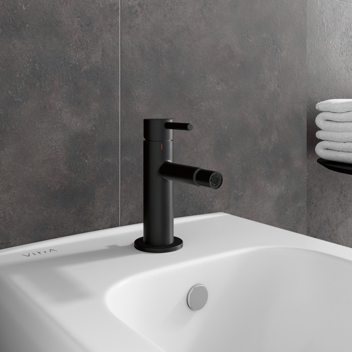 Смеситель для биде VitrA Origin (Ориджин) A4255936WTC, однорычажный, матовый черный, латунь