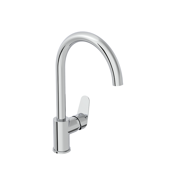 Смеситель для кухни VitrA Flow Round A43407EXP с поворотным изливом однорычажный хром латунь