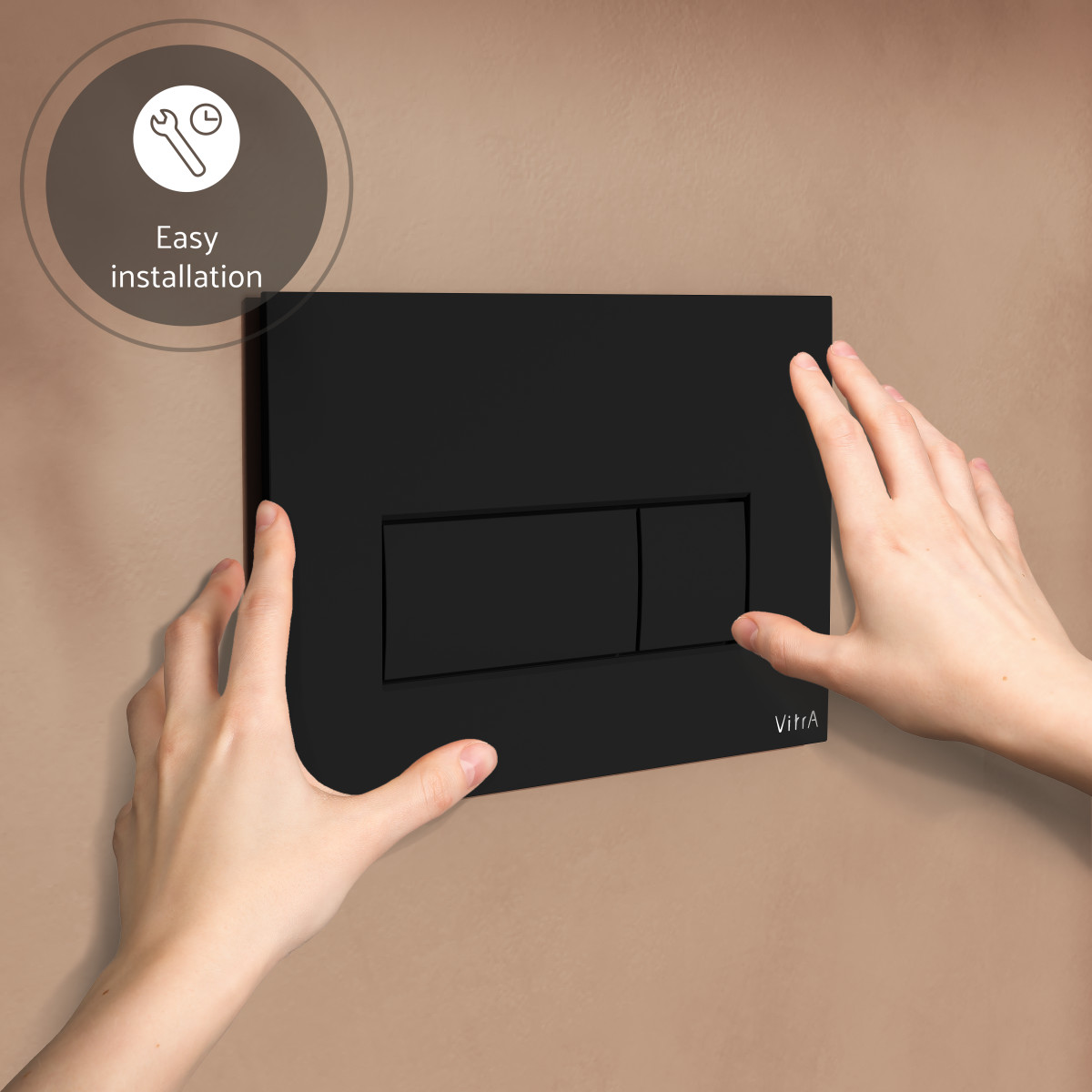 Кнопка смыва для инсталляции VitrA Root (Рут) Square (Скуэр) (Рут Скуэр) 740-2311 матовая черная двойный смыв