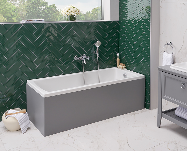 Комплект ванна Vitra Neon 170*75 см с сифоном,ножками и ABS панель