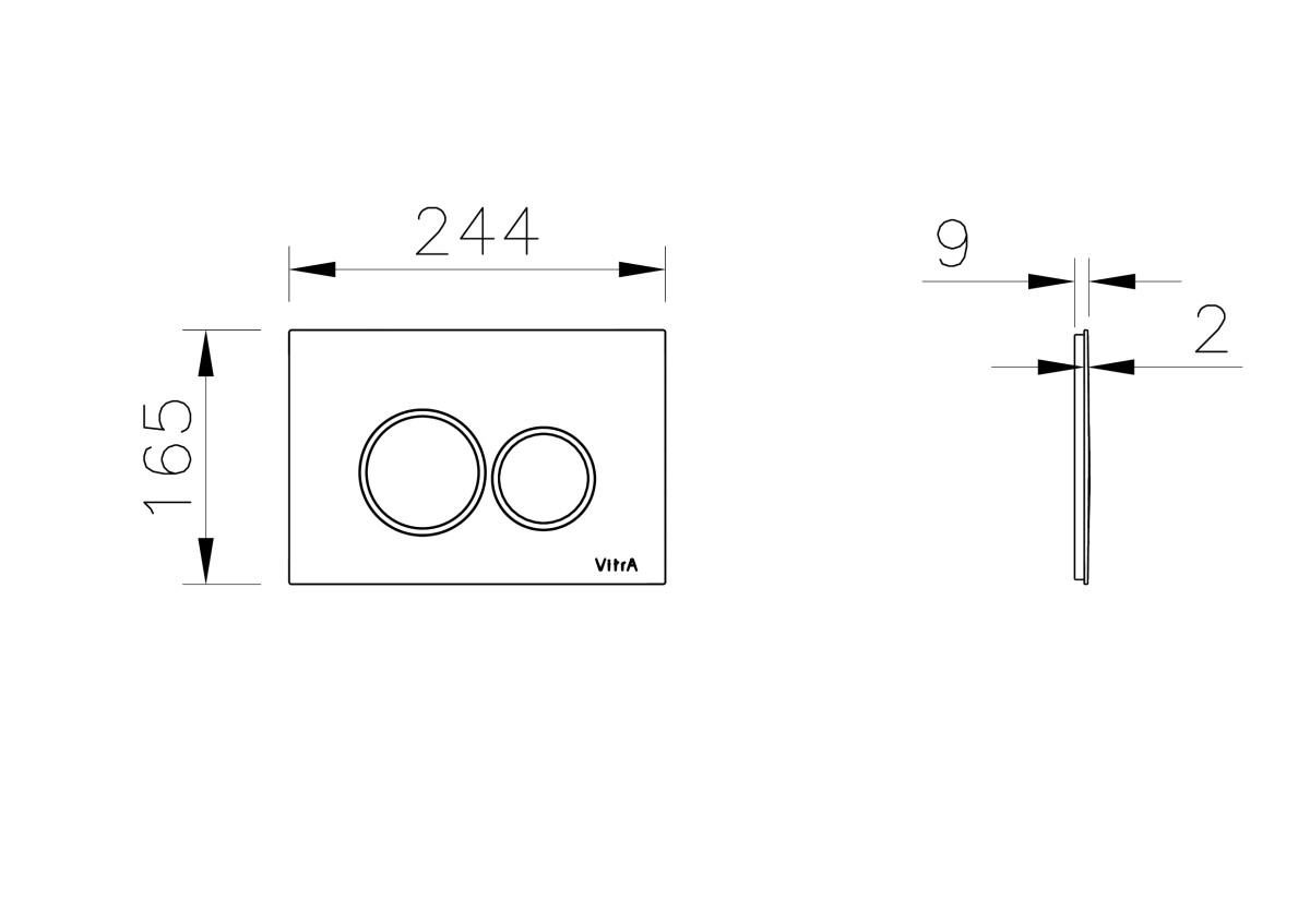 Кнопка смыва для инсталляции VitrA Origin 740-2400 глянцевая белая двойный смыв