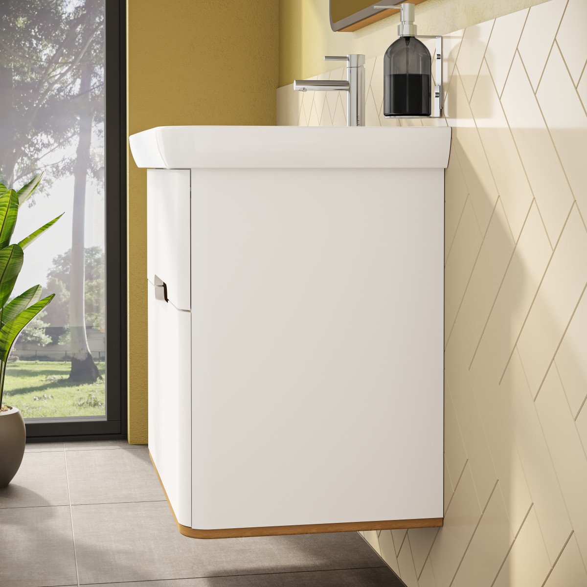 Тумба с раковиной для ванной VitrA Sento 60824 80 см матовая белая МДФ