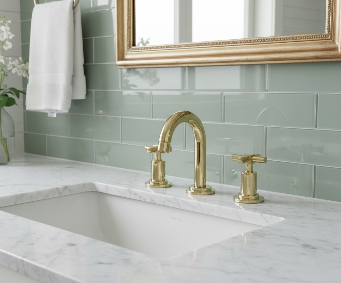 Смеситель Juno для столешницы на 3 отверстия, золото